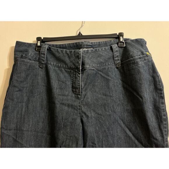 Lane Bryant Venezia Blue Jeans Women Sz 24 Short Wide Legged Dark Wash Stretch - Picture 3 of 11
